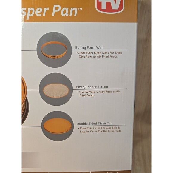 12” COPPER CHEF PERFECT PIZZA & CRISPER PAN 3 PIECE, NON-STICK 550F HEAT RESIST - Picture 6 of 7